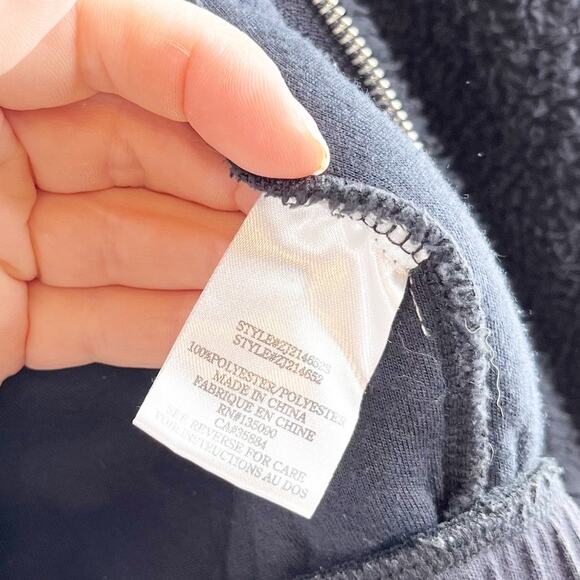 Z Supply Dakota Dropped Shoulder Full Zip Winter Sherpa Jacket Navy Small - Picture 6 of 6